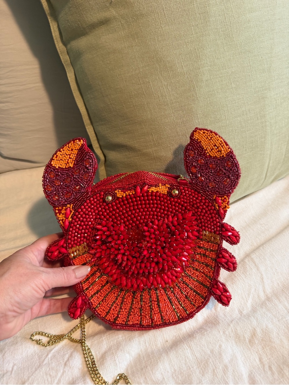 Red Beaded Crab Crossbody Bag - Women Accessories